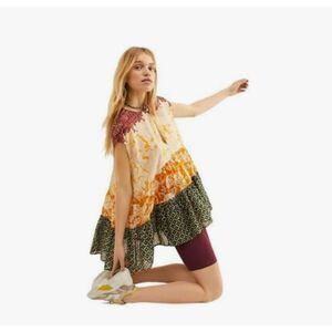 Free People Women's Gotta Have You Tunic Boho Multi Tiered Shirt Sz Large